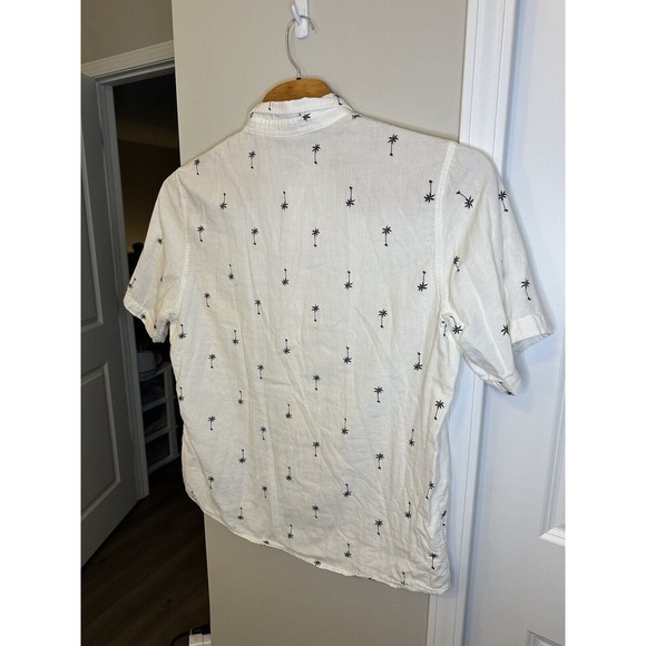 Disney Junk Food Button Up Shirt Men's XL Mickey Mouse Hawaiian Palm Trees White - Picture 8 of 8